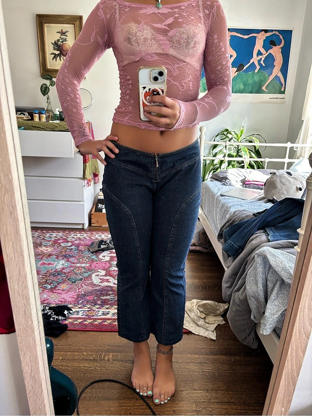 DKNY LOW Rise Mom Jean Blue Jeans Waist 13